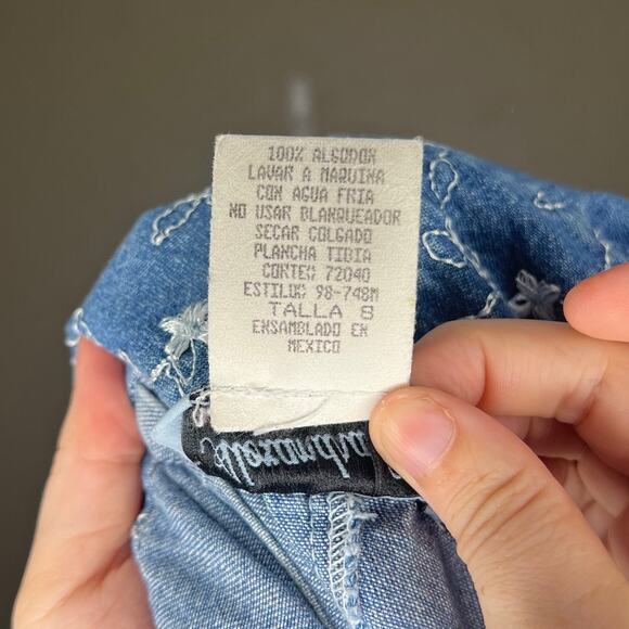 Vintage Alexandra Lee Denim Sleeveless Dress - Size 8 - Picture 4 of 4